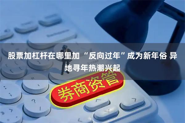 股票加杠杆在哪里加 “反向过年”成为新年俗 异地寻年热潮兴起